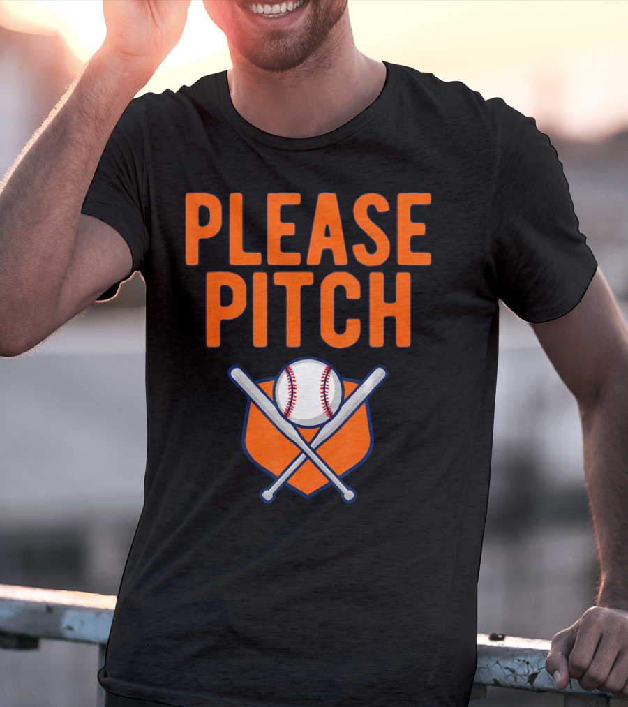 Please Pitch Baseball Funny Adult T-Shirt