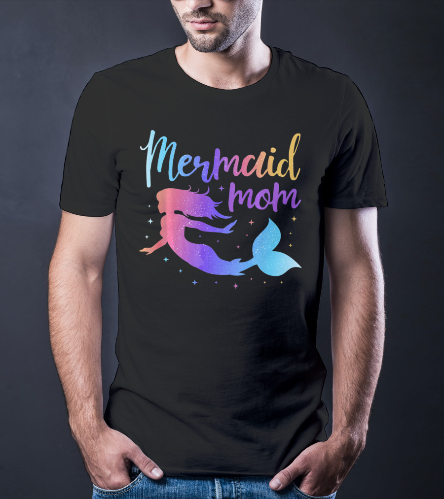 Mermaid Mom Gradient Silhouette For Bachelorette Party T-Shirt