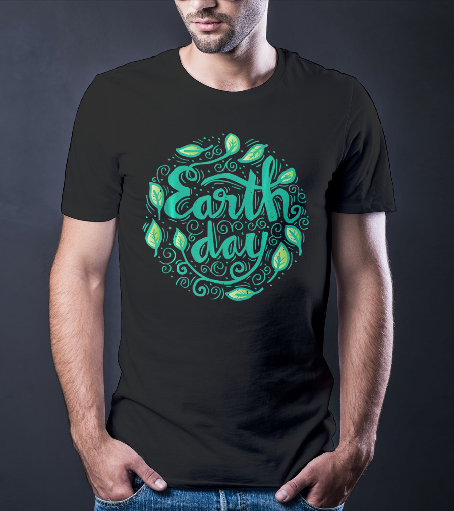 Earth Day Green Leaf Swirl T-Shirt