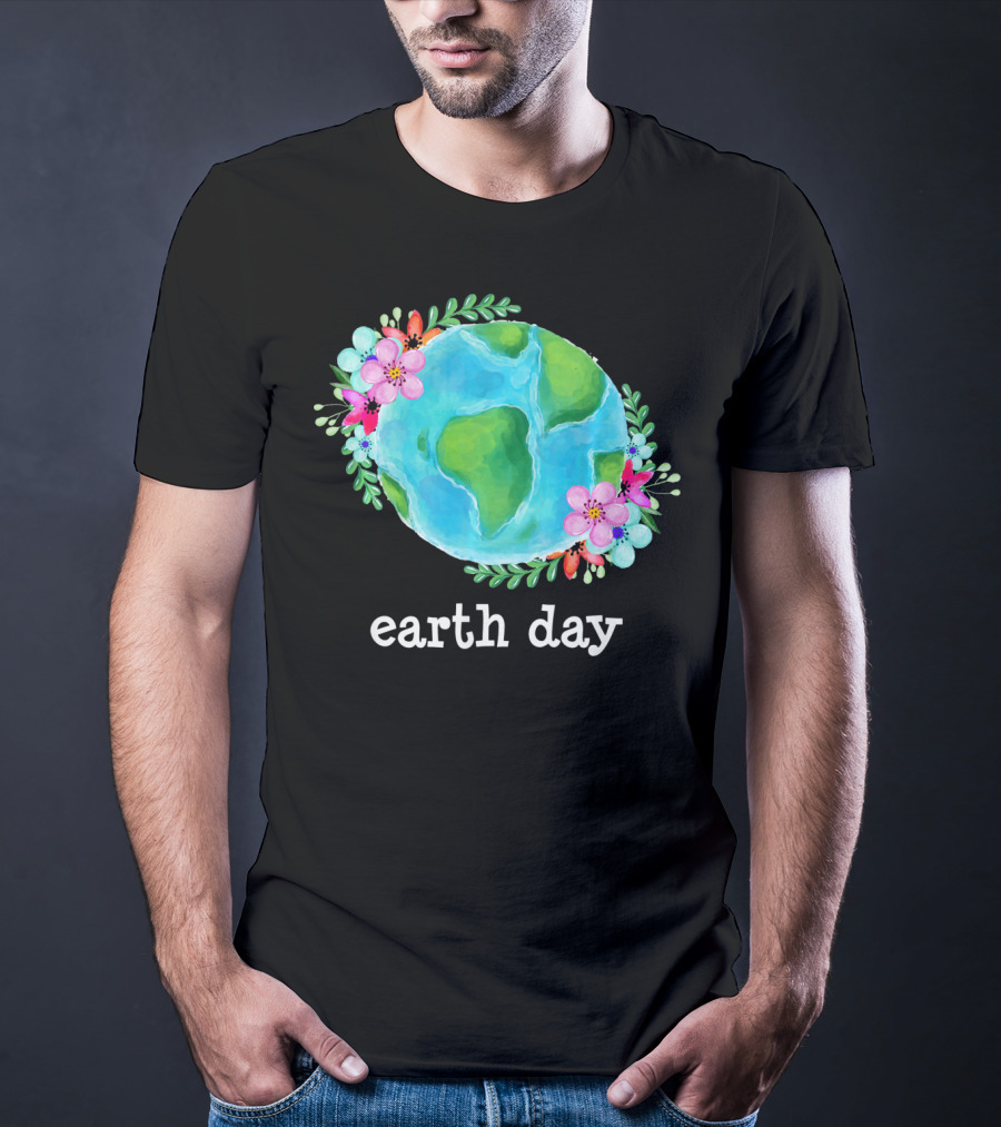 Earth Day Floral Globe Mother Nature T-Shirt