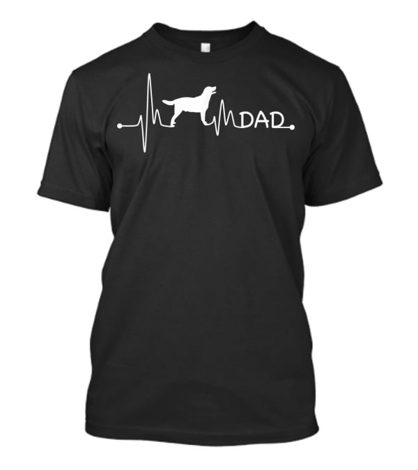Mens Labrador Retriever Heartbeat Dog Dad T-Shirt