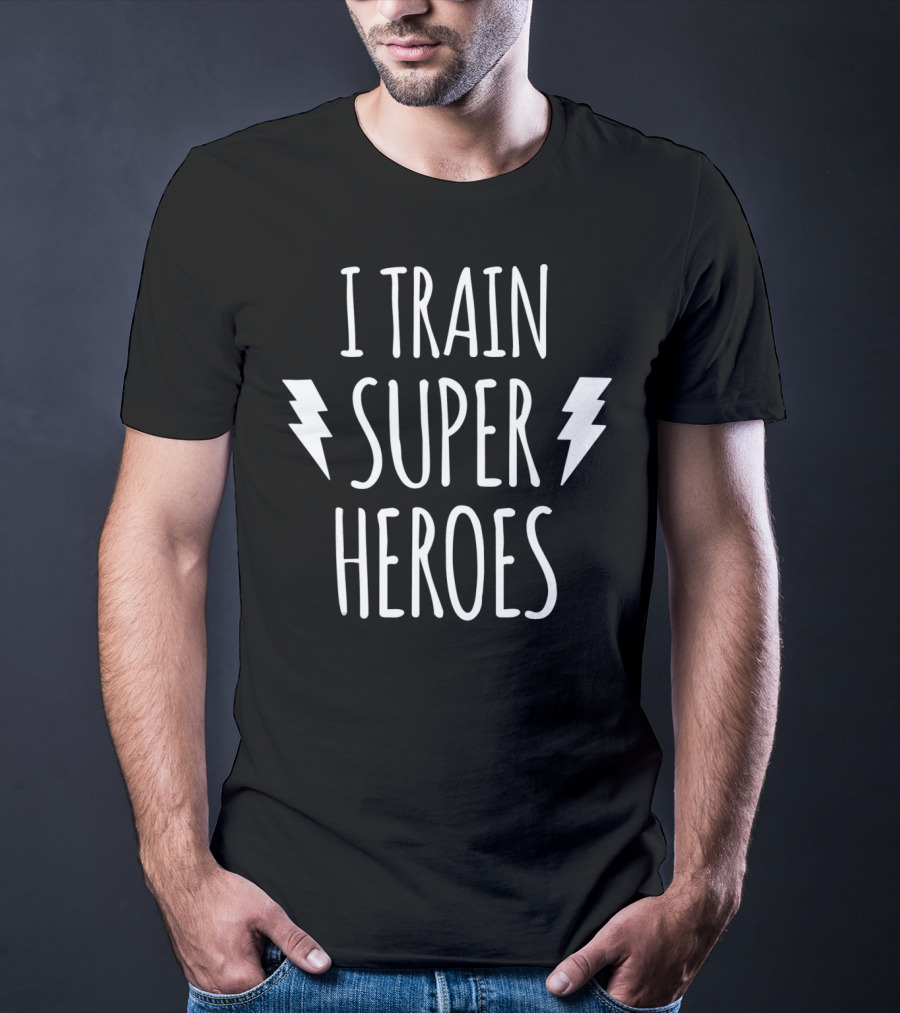 I Train Super Heroes Lightning Bolt Fun T-Shirt