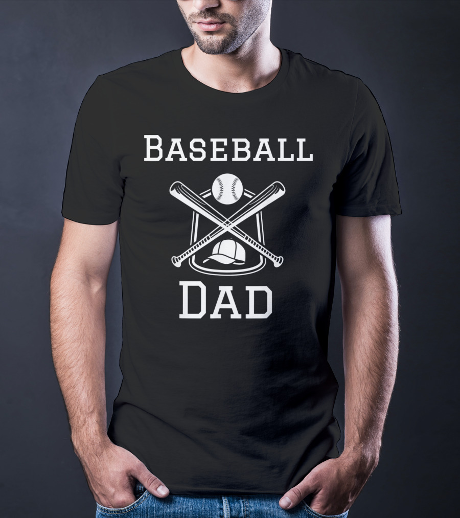 Baseball Dad Hat And Crossed Bats T-Shirt