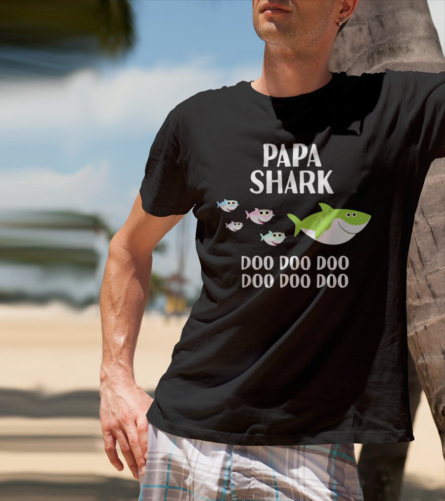 Papa Shark Doo Doo Doo Doo Fathers Mens T-Shirt