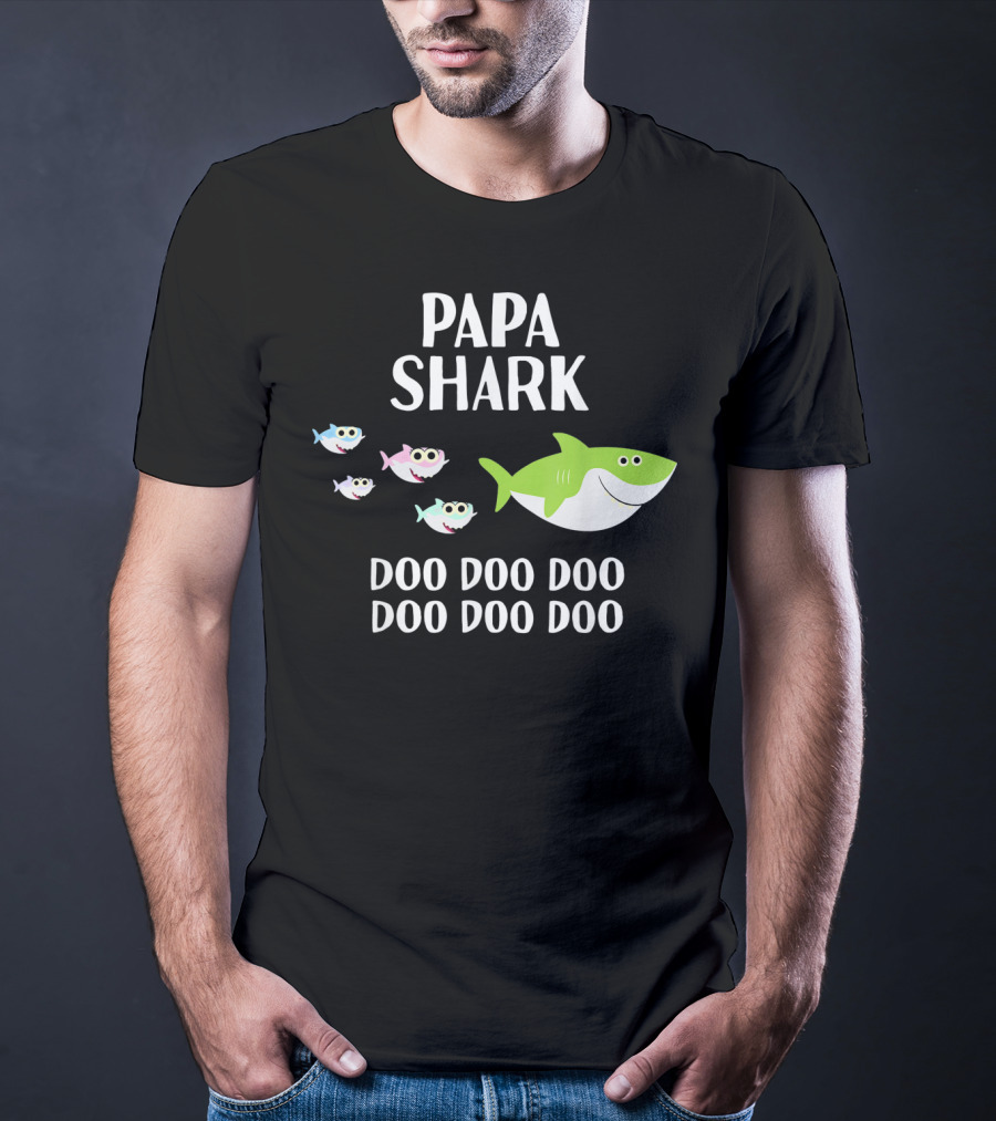 Papa Shark Doo Doo Doo Doo Fathers Mens T-Shirt