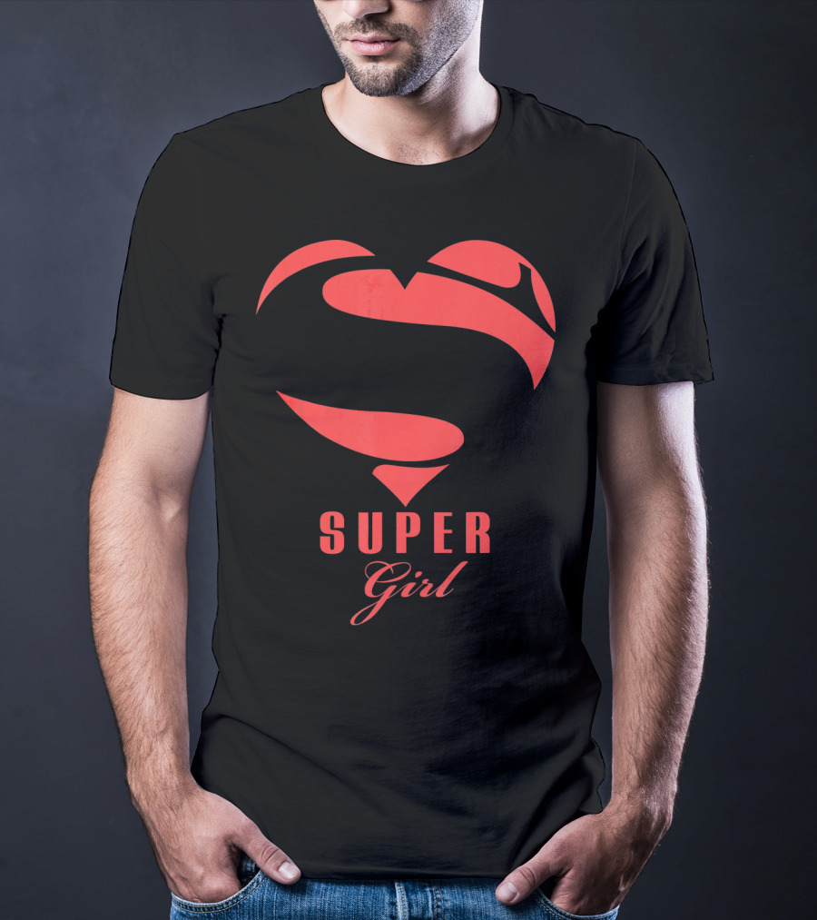 Super Girl Heart Symbol Superhero Mother's Day T-Shirt