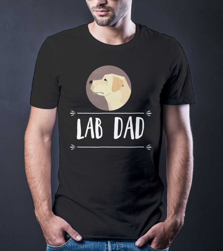 Lab Dad Yellow Labrador Retriever Dog Circle Emblem T-Shirt