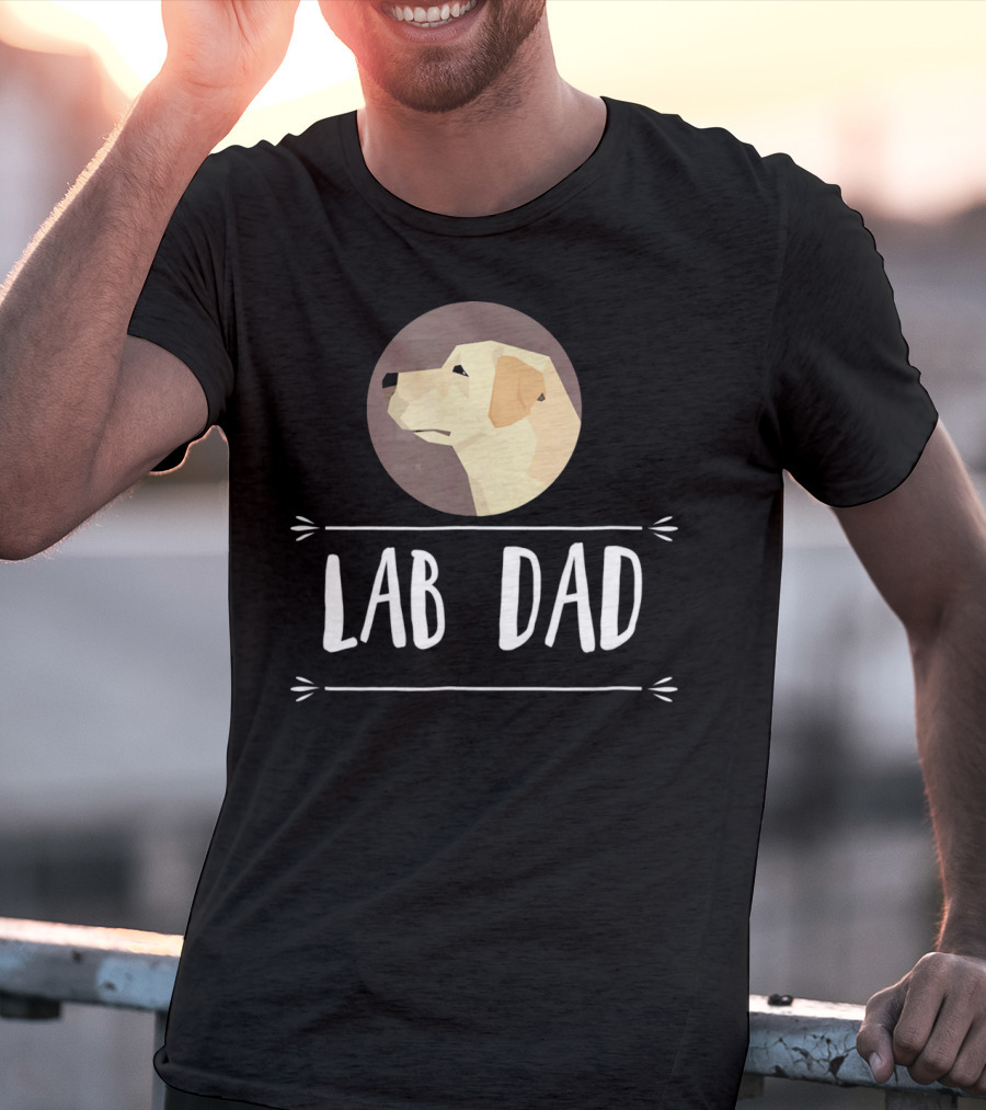 Lab Dad Yellow Labrador Retriever Dog Circle Emblem T-Shirt