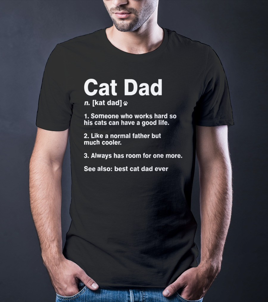 Cat Dad Funny Definition Best Ever T-Shirt