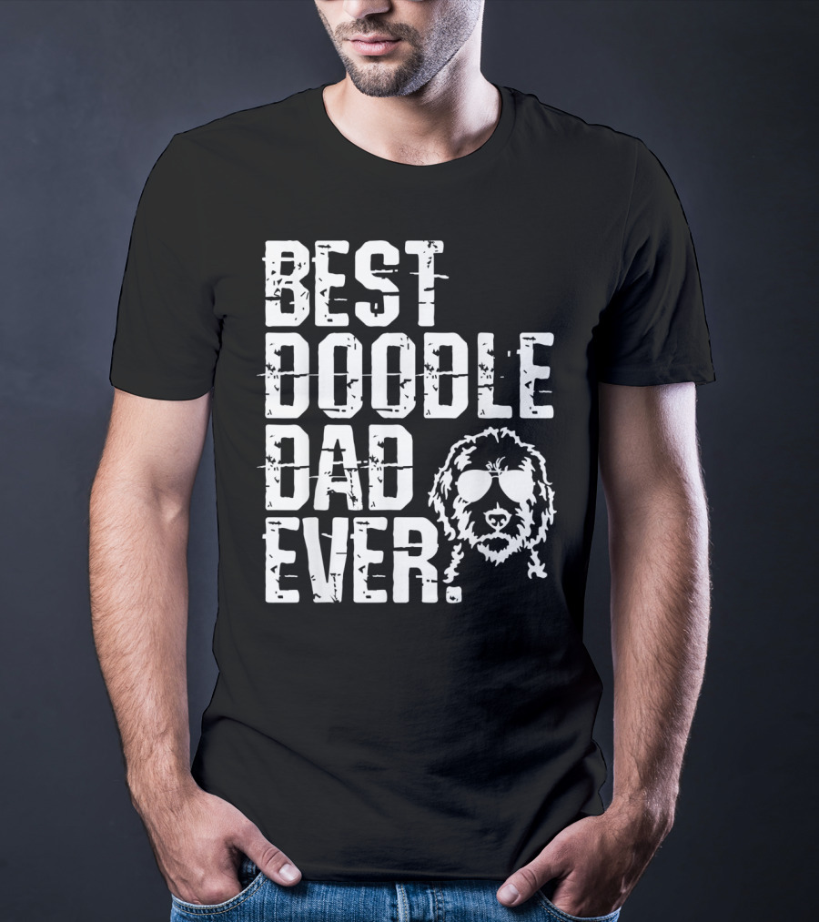 Best Doodle Dad Ever Golden Retrievers Sunglasses T-Shirt