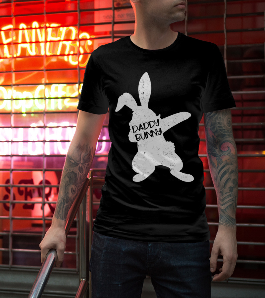 Daddy Bunny Dabbing Rabbit Cute Matching T-Shirt