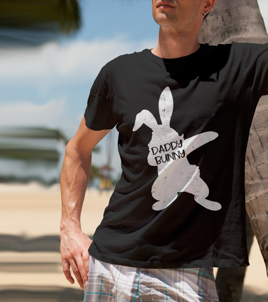 Daddy Bunny Dabbing Rabbit Cute Matching T-Shirt