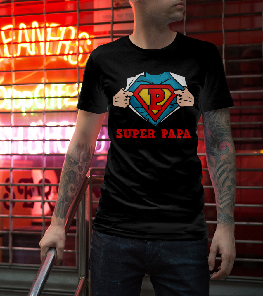 SUPERHERO SUPER PAPA P T-Shirt