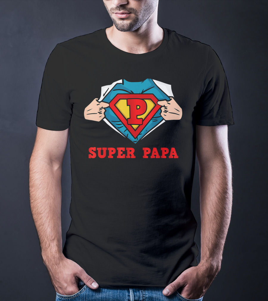 SUPERHERO SUPER PAPA P T-Shirt