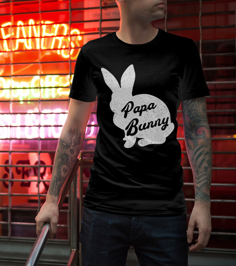 Papa Bunny Funny And Cute Easter Mens T-Shirt