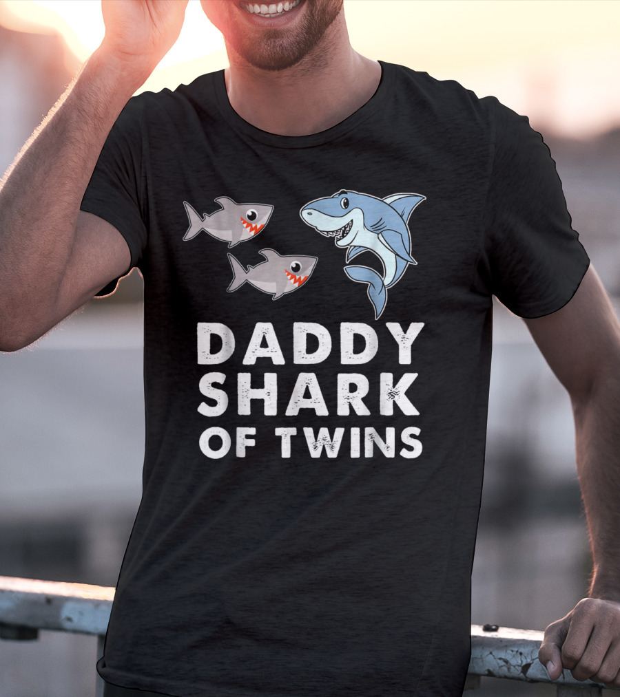 Daddy Shark Of Twins T-Shirt