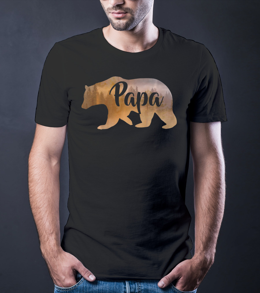Papa Bear Forest Silhouette Mens Awesome T-Shirt