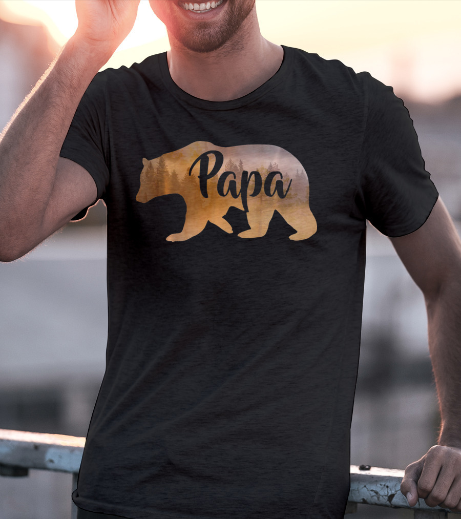 Papa Bear Forest Silhouette Mens Awesome T-Shirt