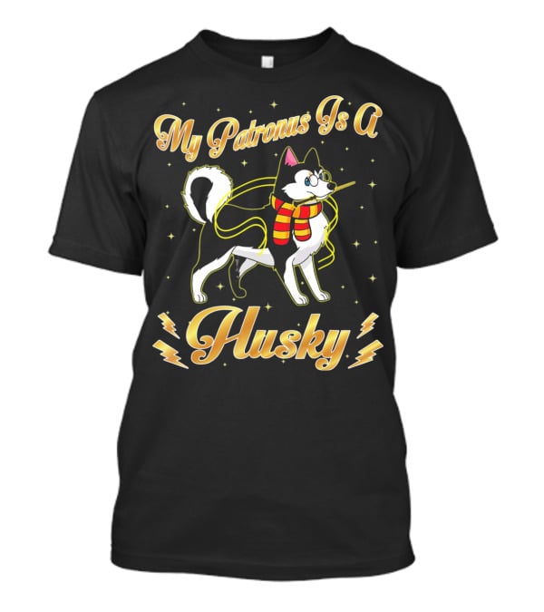 My Patronus Is A Husky Wizard Dog Frederick Scarves Spells Magic T-Shirt