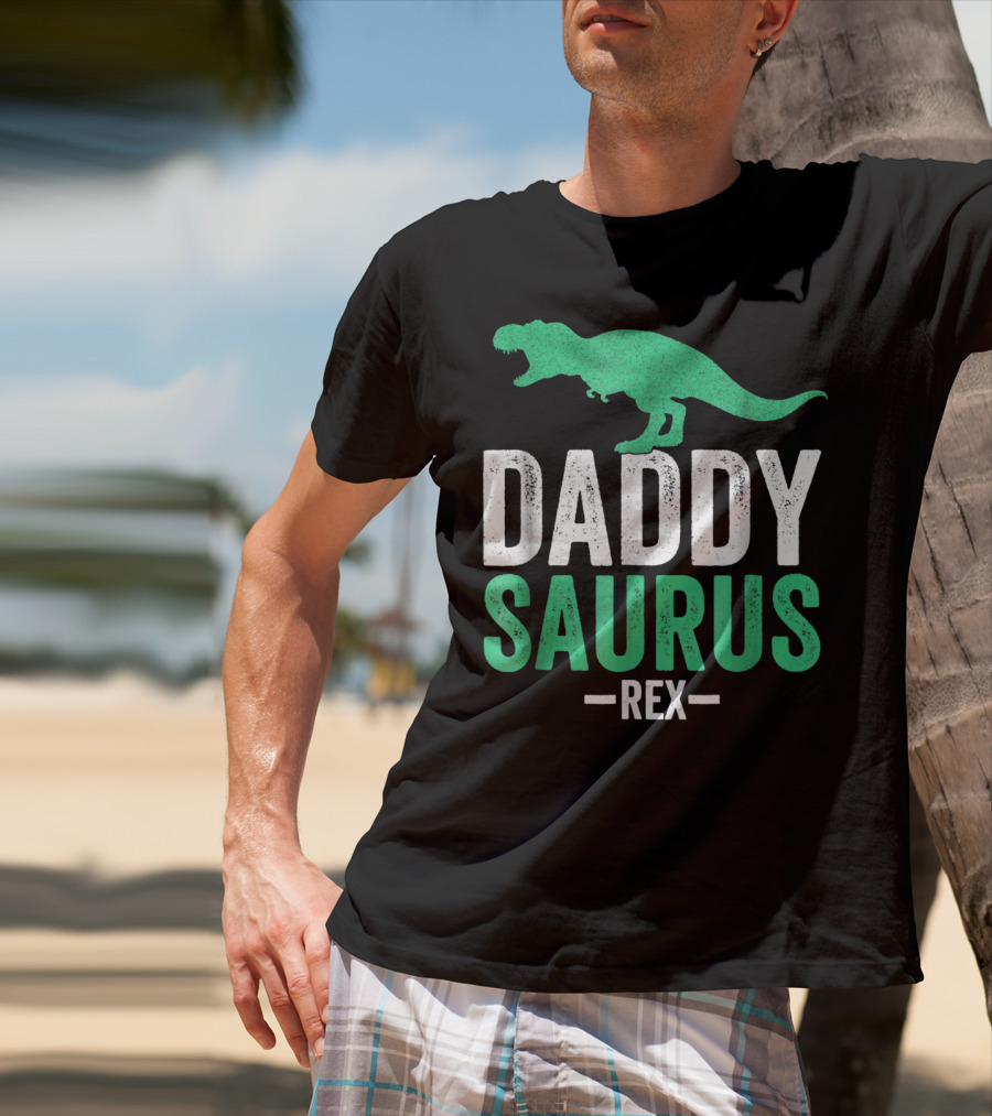 Daddysaurus Rex Funny Dad Mens Dinosaur T-Shirt
