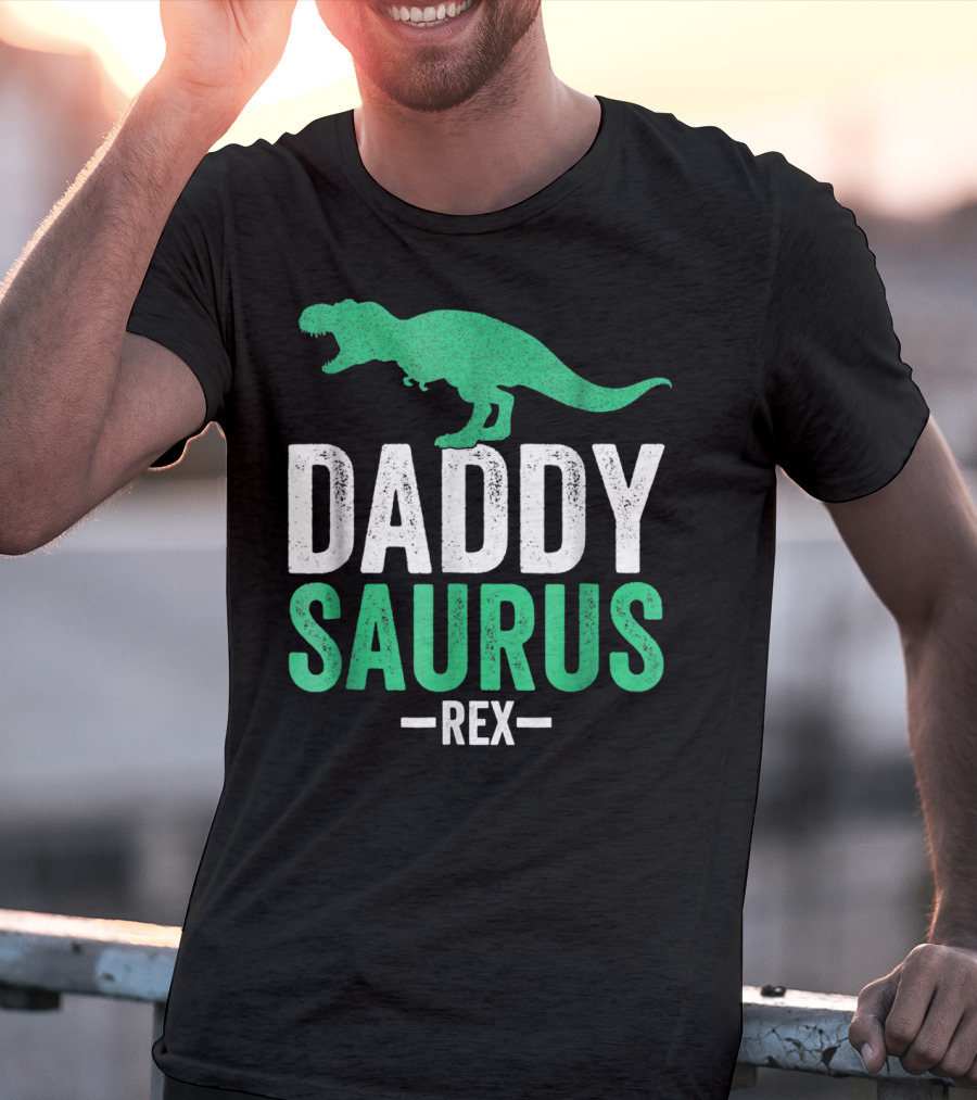 Daddysaurus Rex Funny Dad Mens Dinosaur T-Shirt