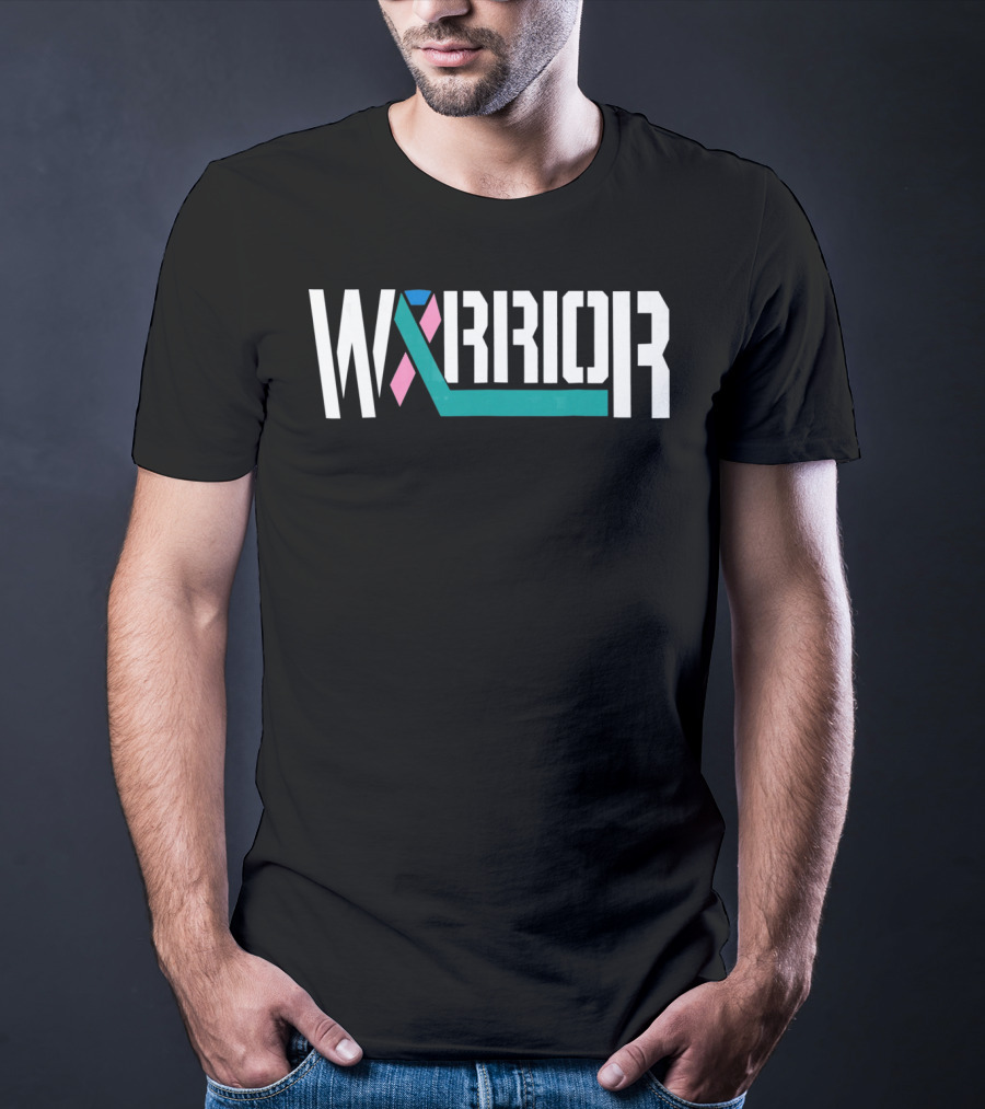 Thyroid Cancer Warrior Ribbon Motivation T-Shirt