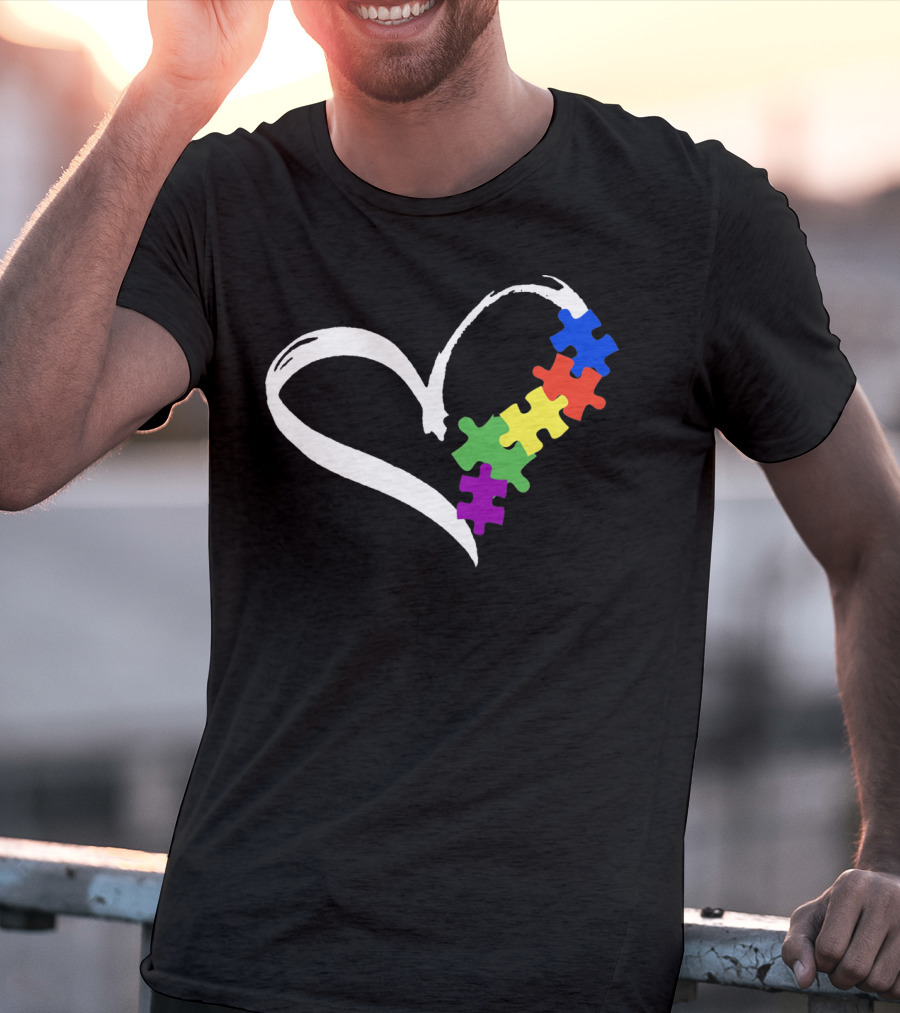 Puzzle Heart Autism Love T-Shirt