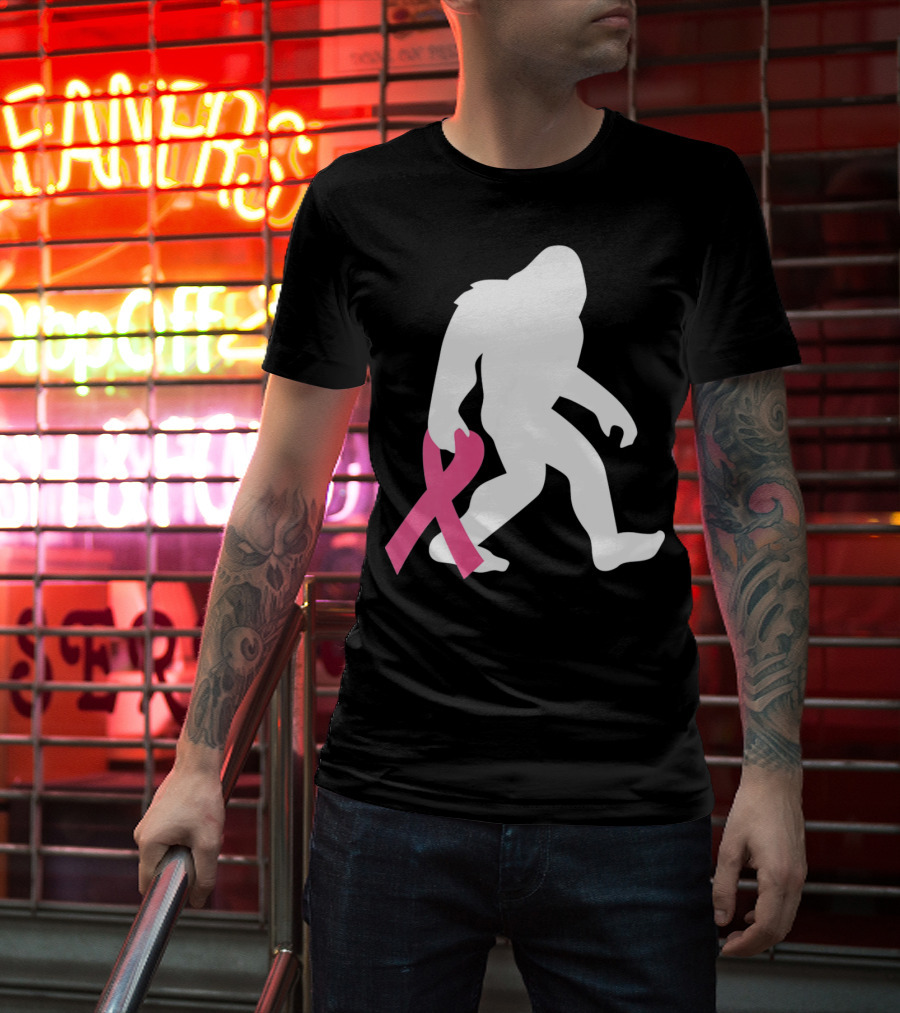 Breast Cancer Awareness Bigfoot Pink T-Shirt