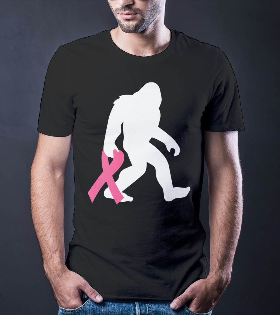 Breast Cancer Awareness Bigfoot Pink T-Shirt