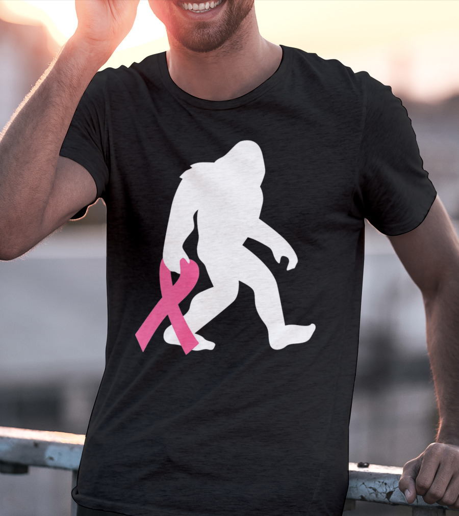 Breast Cancer Awareness Bigfoot Pink T-Shirt