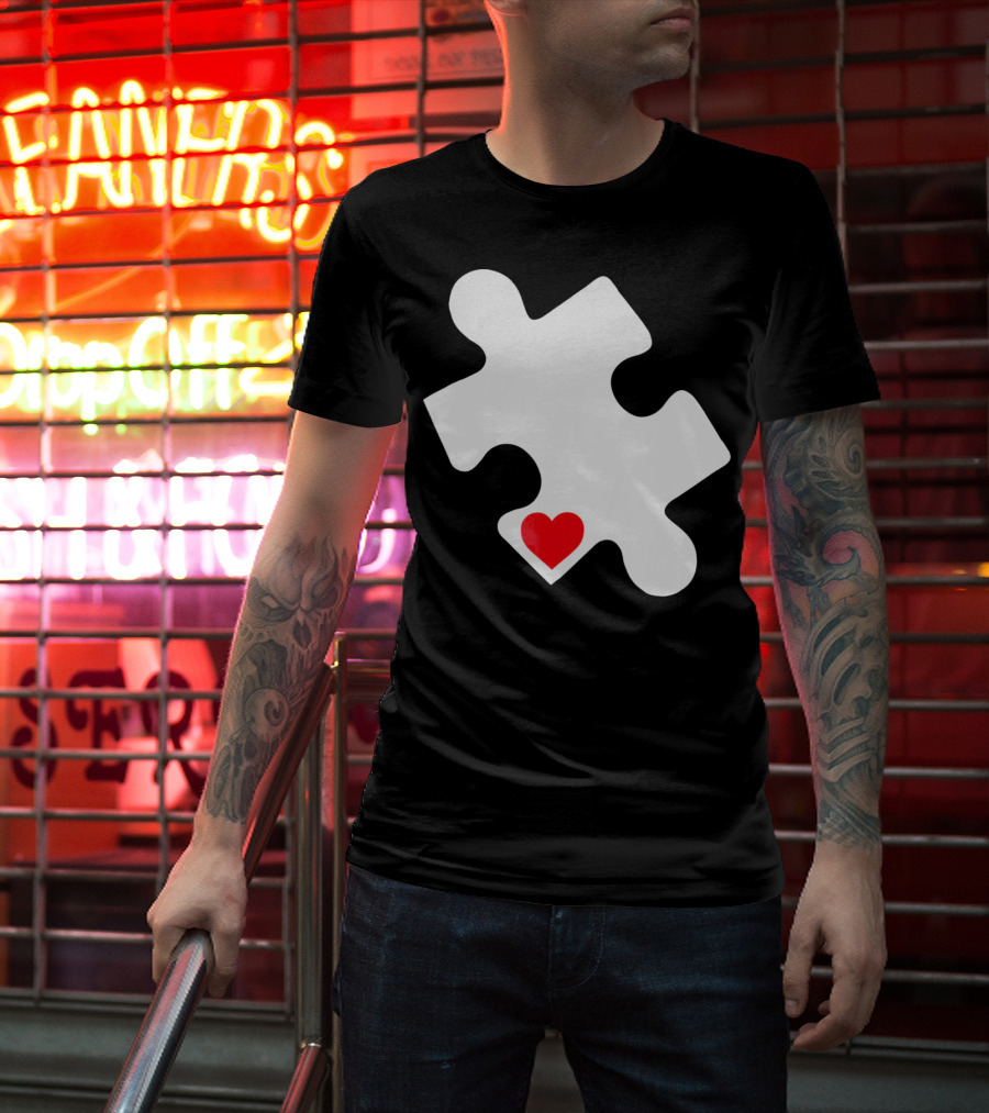 Love Autism Awareness Puzzle Heart T-Shirt