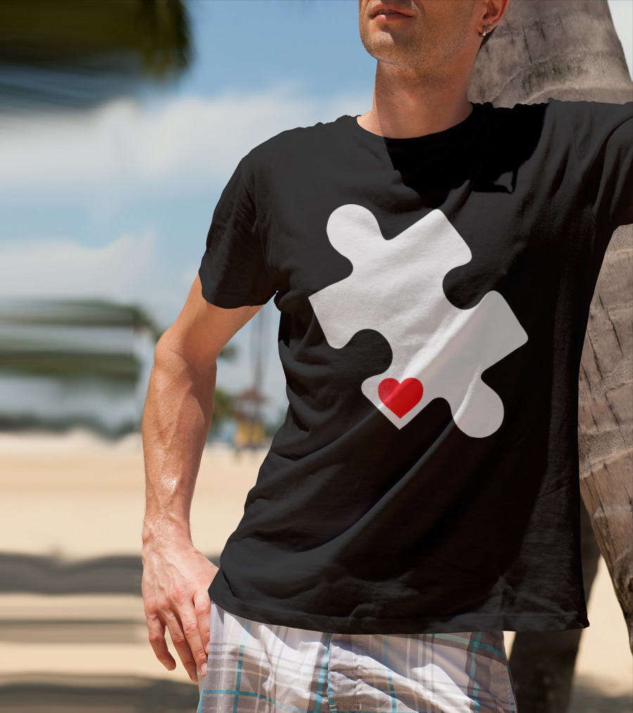 Love Autism Awareness Puzzle Heart T-Shirt