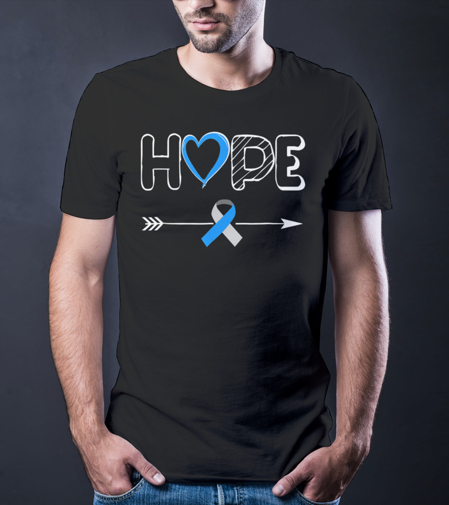 Hope Blue Ribbon Type 1 Diabetes Awareness T-Shirt