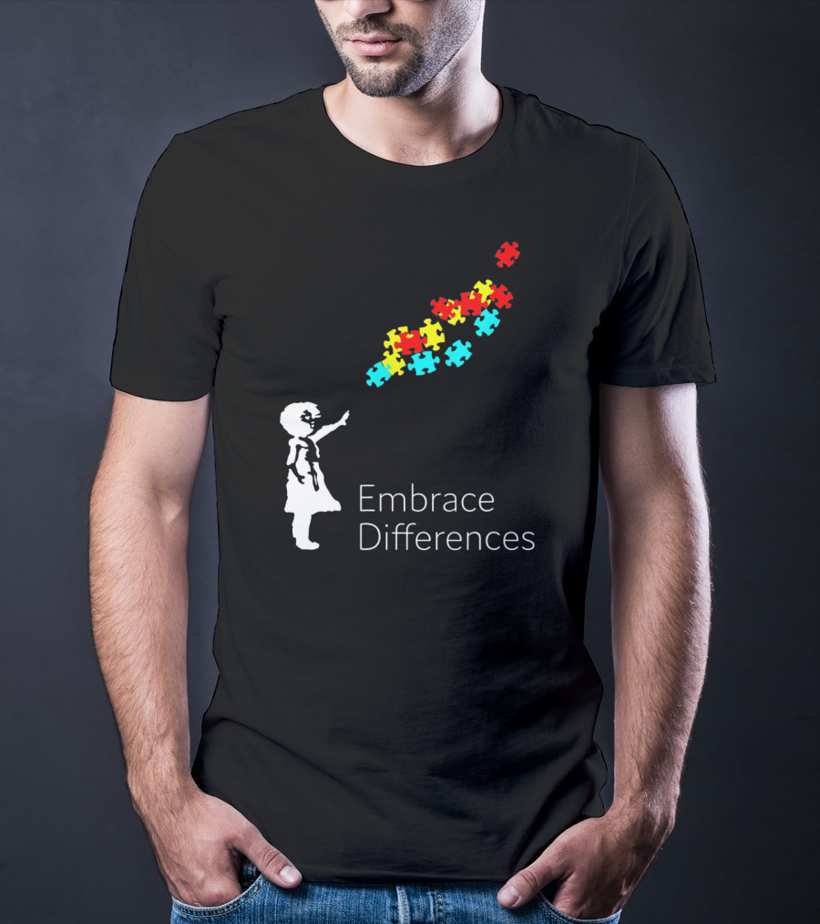Embrace Differences Autism Puzzle Piece Awareness T-Shirt