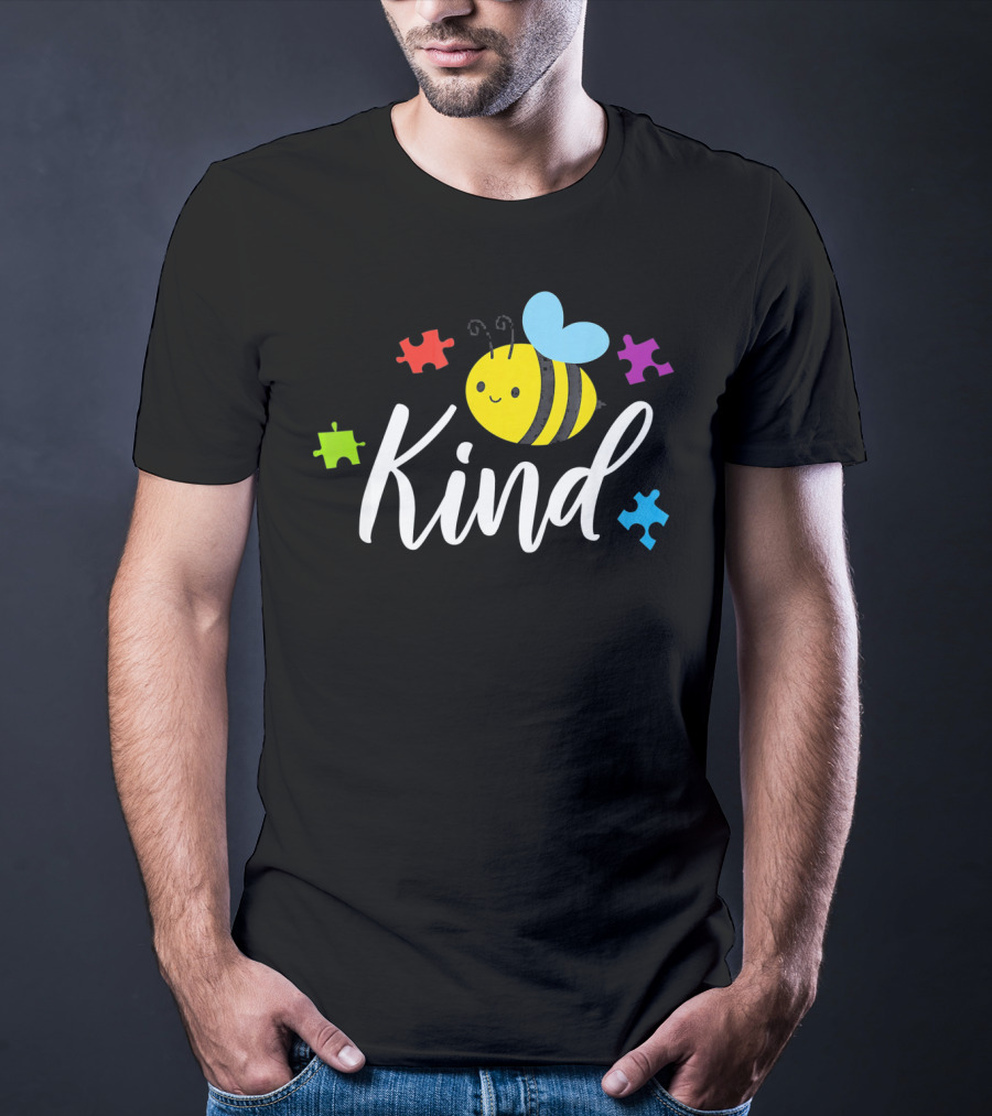 Bee Kind Kindness Autism Awareness Puzzle Piece T-Shirt