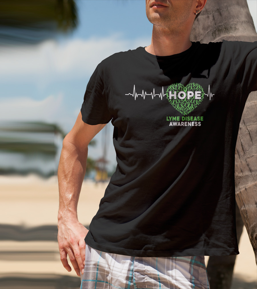 HOPE Heartbeat Ribbon Lyme Disease Awareness T-Shirt
