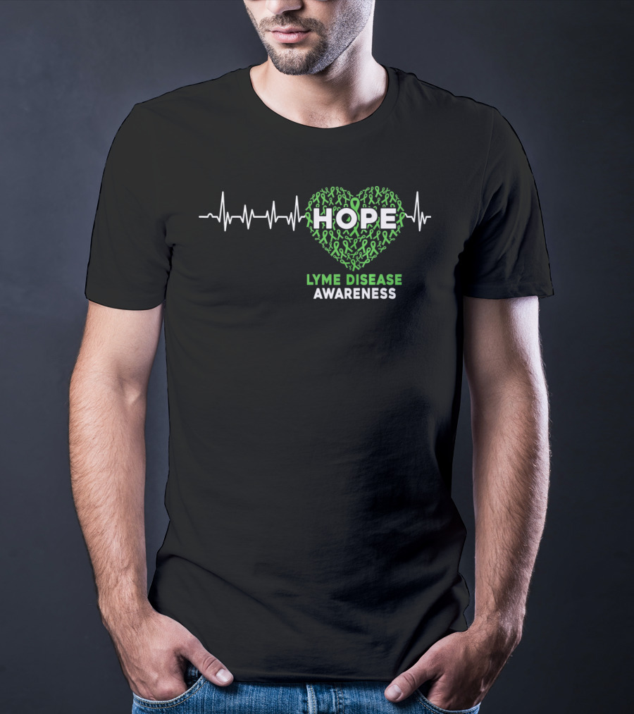 HOPE Heartbeat Ribbon Lyme Disease Awareness T-Shirt