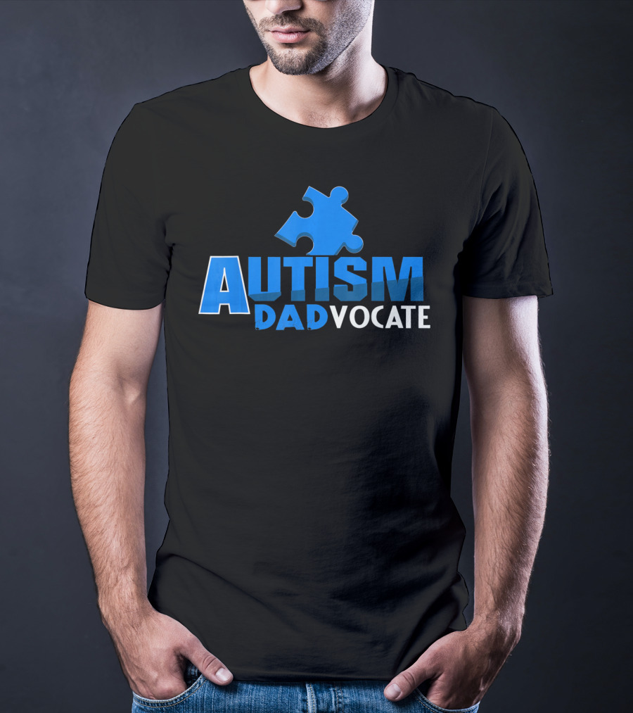 Autism Awareness Puzzle Piece Autism Dadvocate T-Shirt