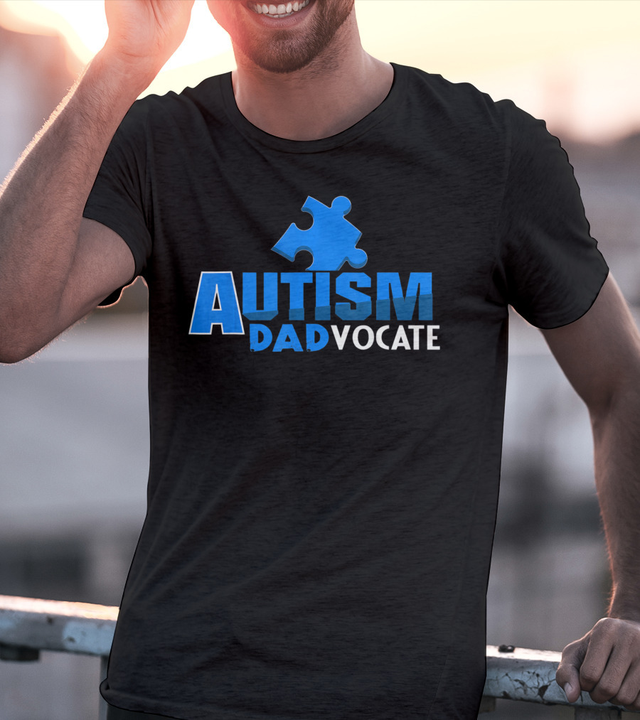 Autism Awareness Puzzle Piece Autism Dadvocate T-Shirt
