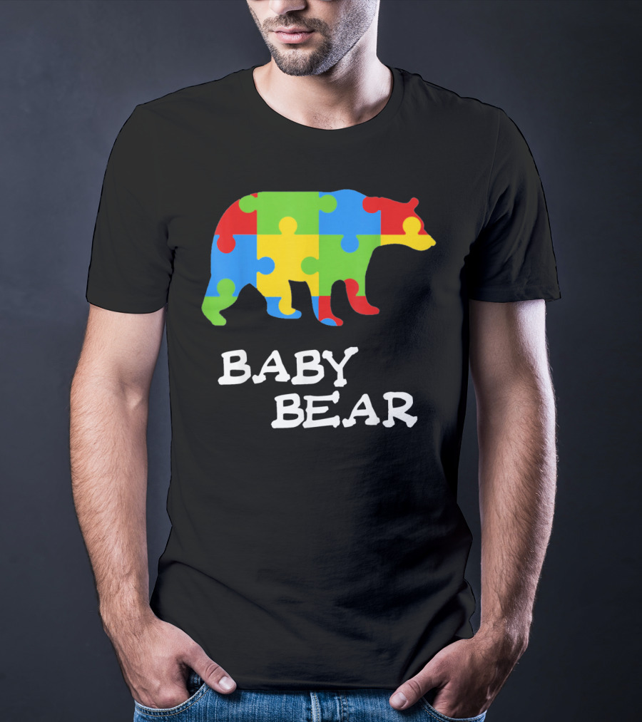 Autism Awareness Baby Bear Puzzle Design For Boy T-Shirt