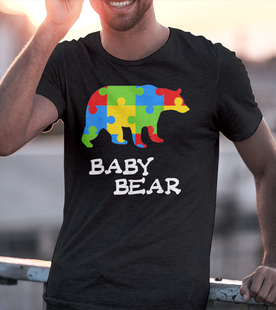 Autism Awareness Baby Bear Puzzle Design For Boy T-Shirt