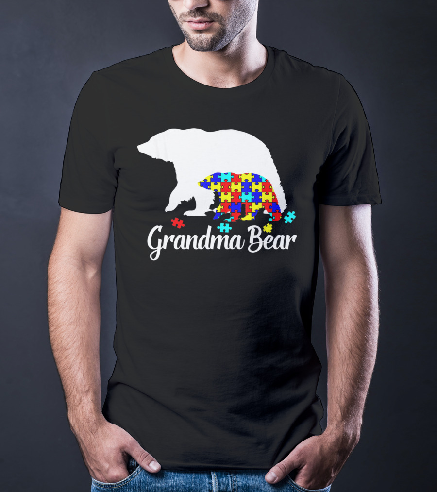 Grandma Bear Puzzle Autism Awareness Iconic T-Shirt