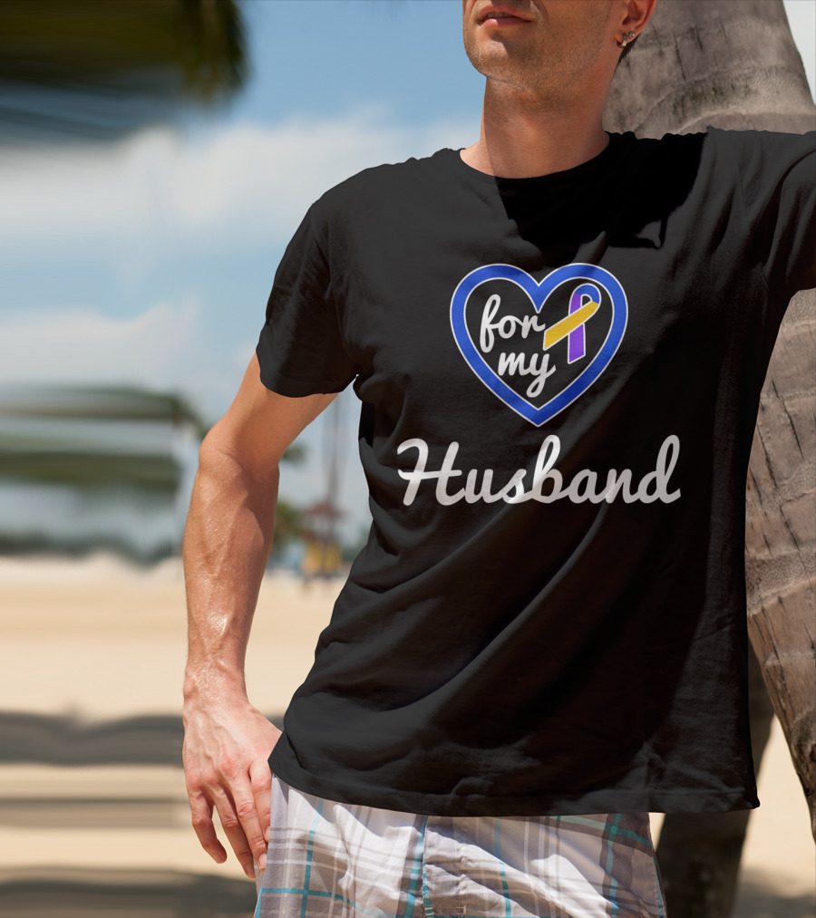 Bladder Cancer Awareness For My Husband With Heart T-Shirt
