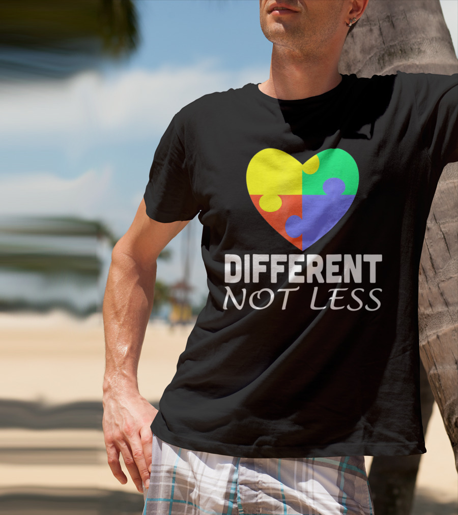 Different Not Less Autism Puzzle Piece Awareness T-Shirt
