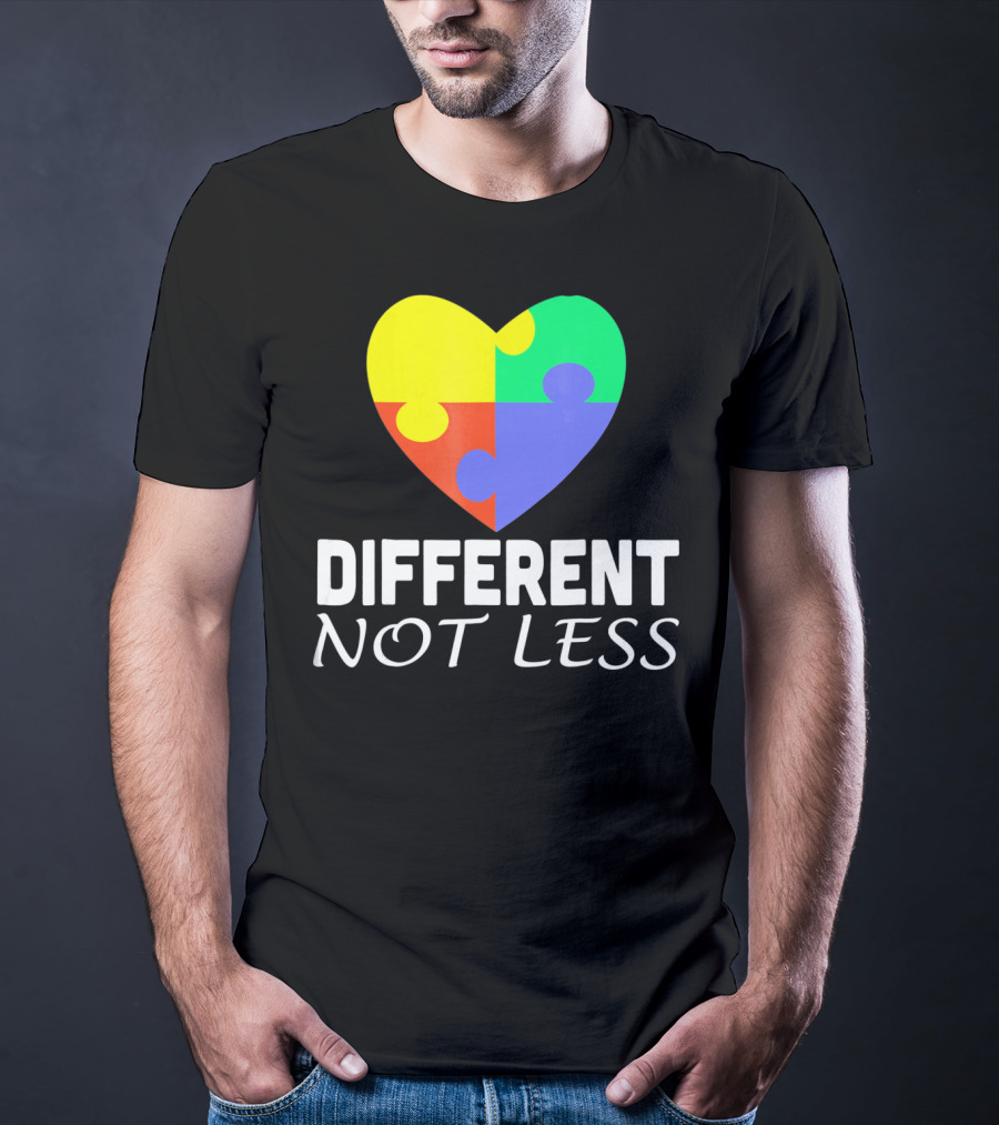 Different Not Less Autism Puzzle Piece Awareness T-Shirt