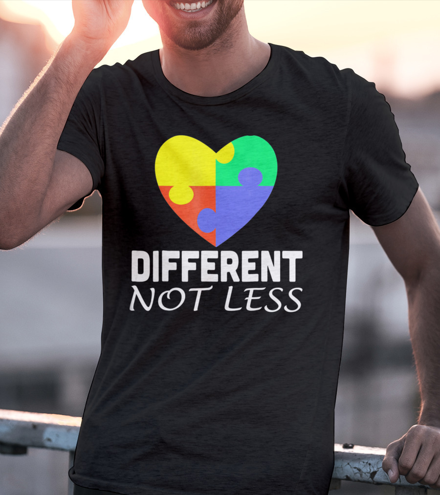 Different Not Less Autism Puzzle Piece Awareness T-Shirt
