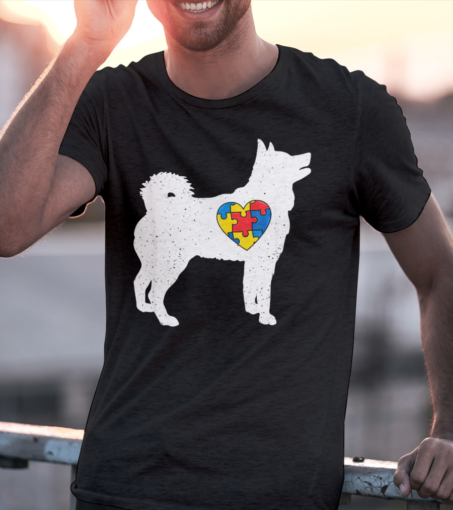 Husky Autism Awareness Puzzle Heart T-Shirt