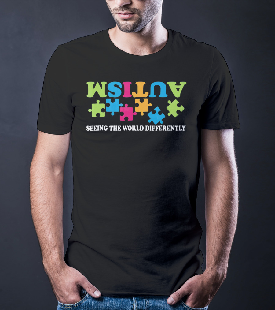 Seeing The World Differently Autism Puzzle Pieces T-Shirt