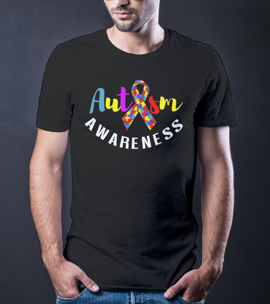Autism Awareness Puzzle Ribbon Support T-Shirt