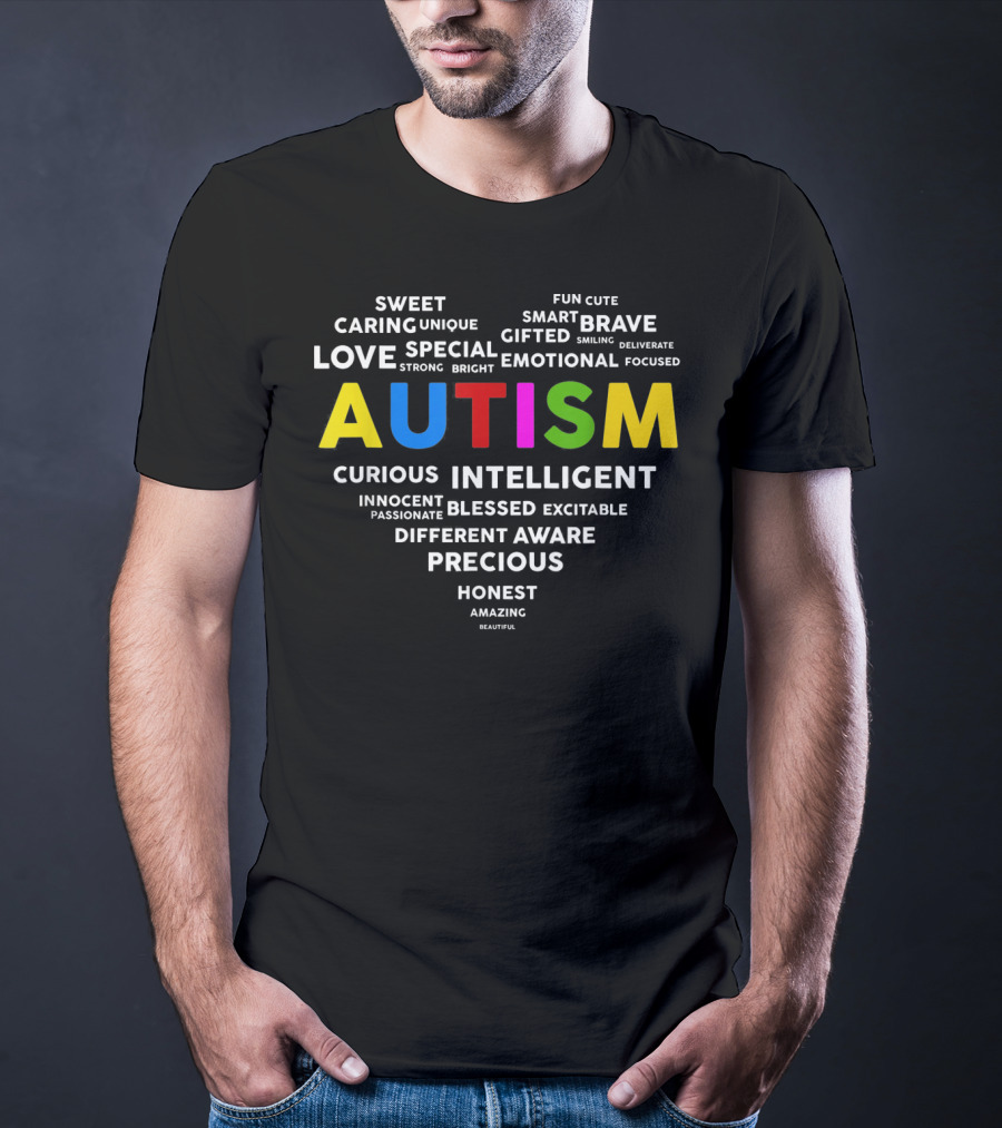 Autism Awareness Heart Love Brave Gifted Intelligent Blessed Precious T-Shirt